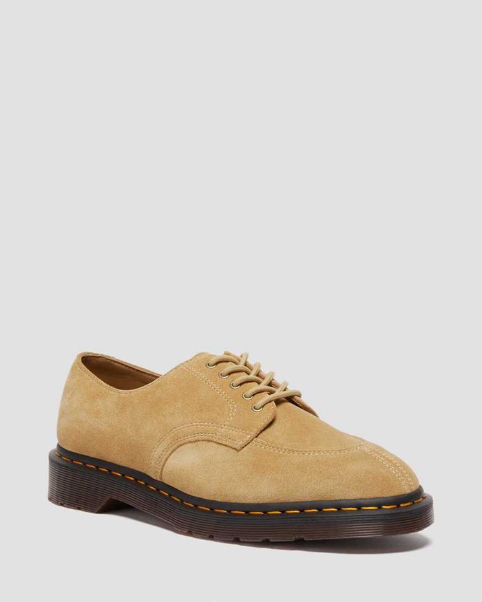 Dr Martens Mens 2046 Suede Oxfords Brown - 32576DZAQ